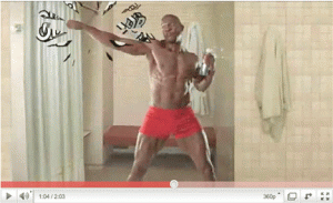 Photo from youtube.com. Terry Crews smashes away odour in Old Spice’s viral YouTube campaign.