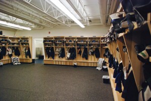 Photo by Bryce Forbes.  The Mount Royal men’s and women’s hockey teams enjoyed a $1.2 million dressing room overhaul and addition. 