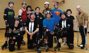 Photo by Jorden Dixon.  There are few men’s teams in the roller derby circuit. In fact, these guys are the only team in Calgary. 