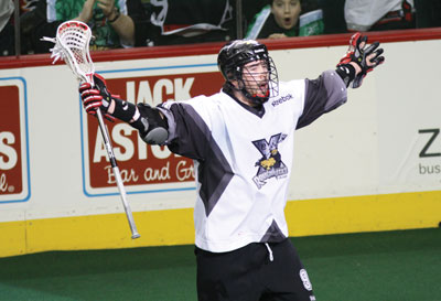 Photo by Pol Nikulin  First-year forward Cory Crawford and the rest of the Calgary Roughnecks are celebrating a resurgent 2011 season. 