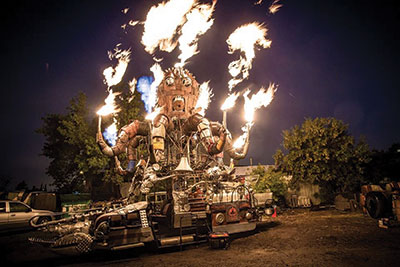 El Pulpo Mecanico, a 24 flame-spewing octopus, that was originally built for Burning Man, wrapped up Beakerhead’s festivities. Photo courtesy: Facebook